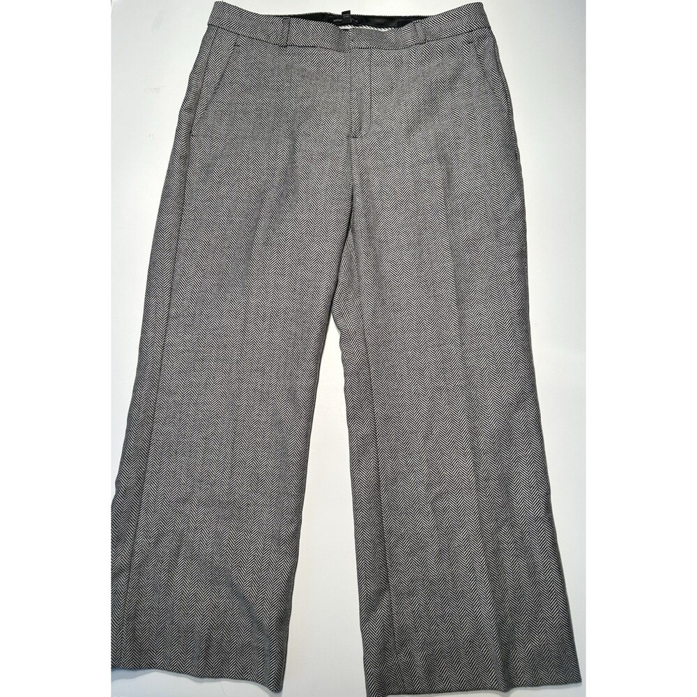 Banana Republic Womens Size 12 P Wool Blend Herringbone Wide Leg Blake Fit 31X28